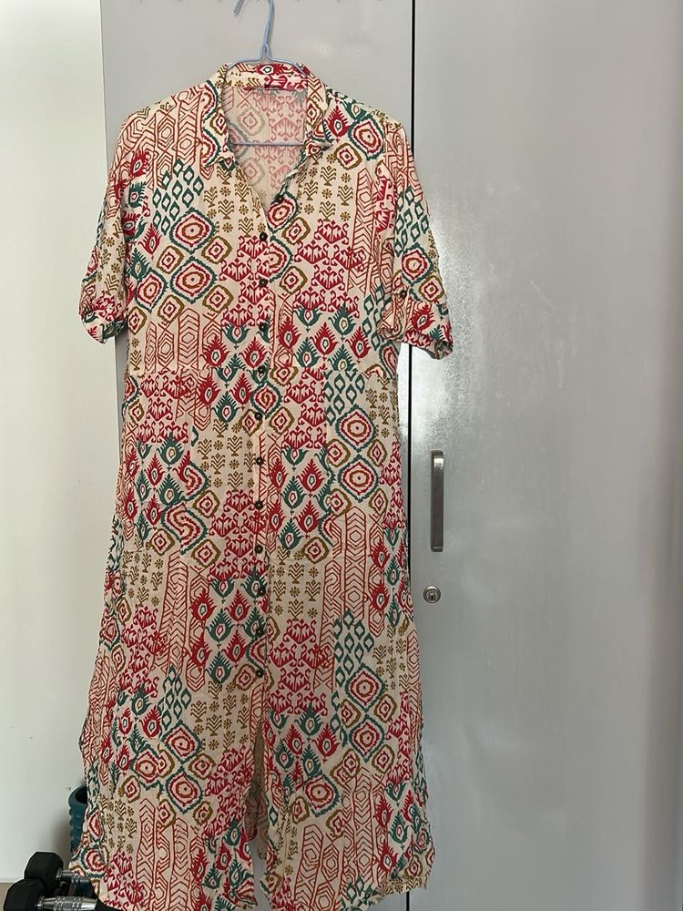 Boho Print Button-Down Kurta