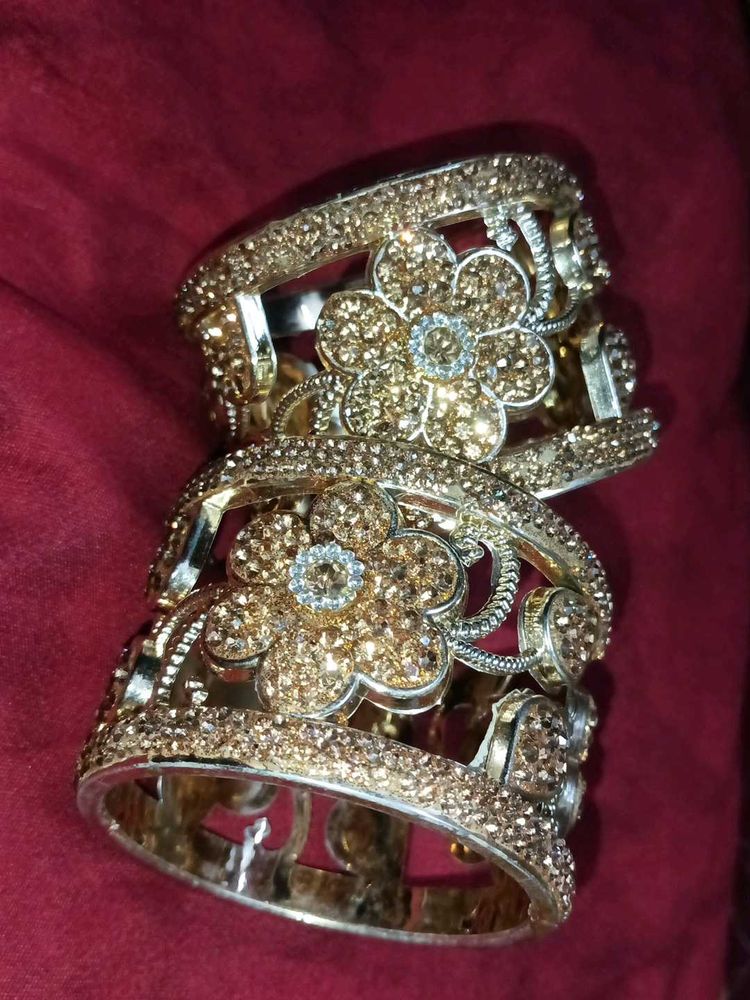 Exquisite Golden CZ Bangles