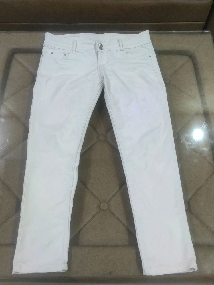 Combo Of White Jean And Black Top