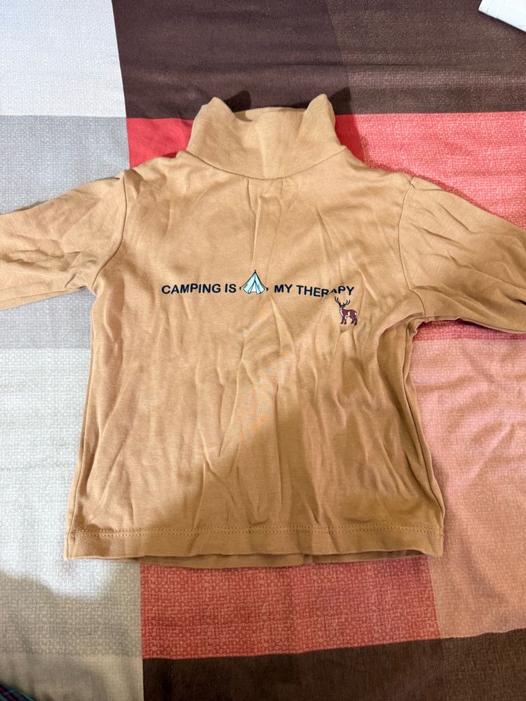 Cute "Camping is my Therapy" Turtle Neck Top