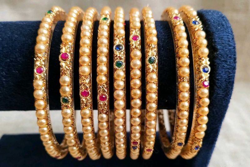 Designer Pearl &amp; Gemstone Bangles ✨