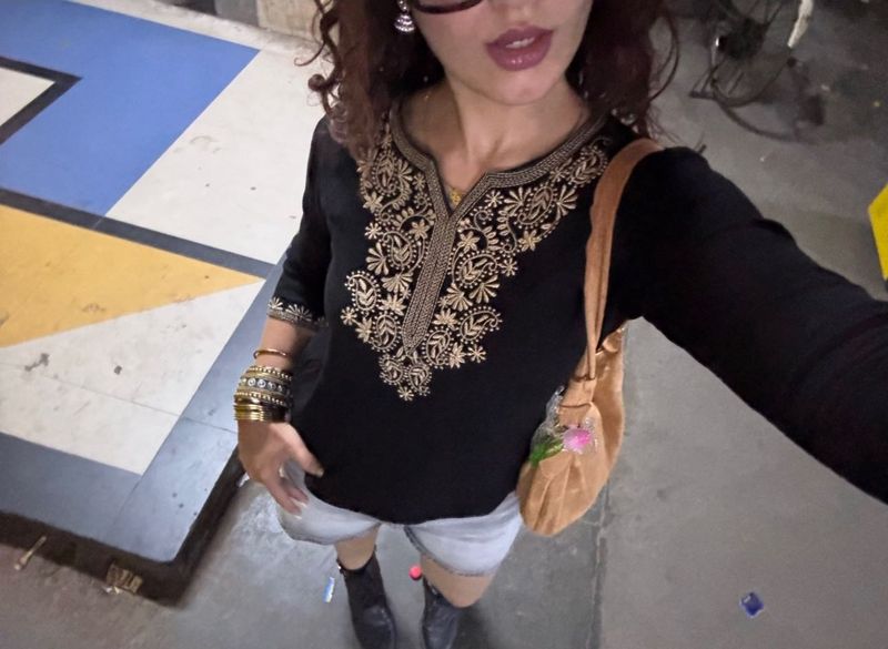 Embroidered Black Kurti