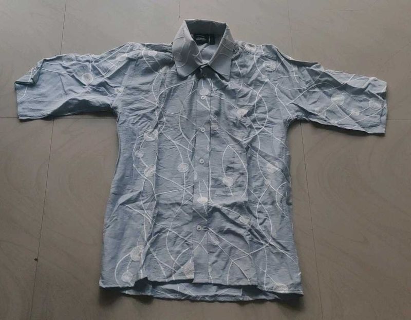Patterned Button-Down Shirt