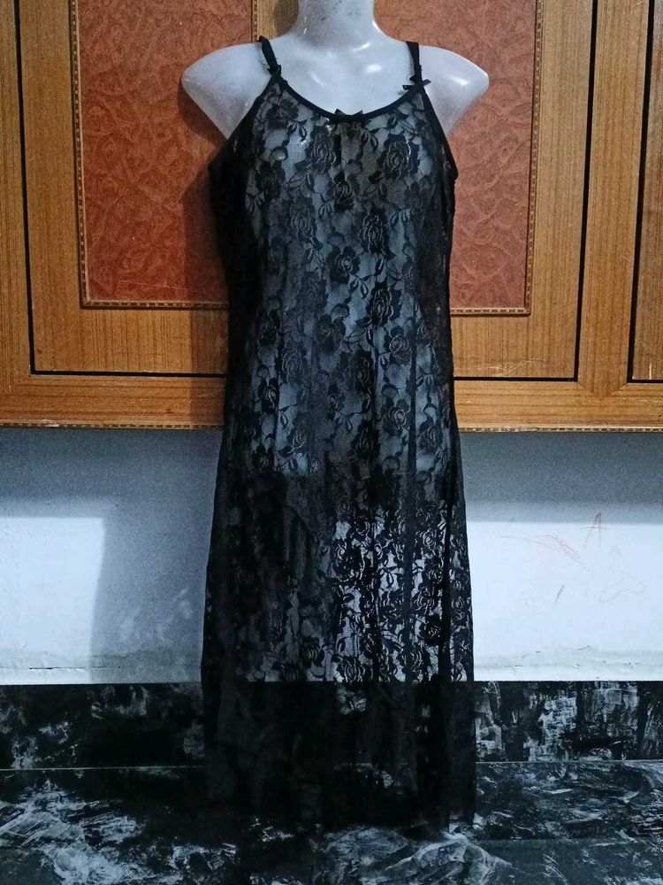 Black Lace Slip Dress