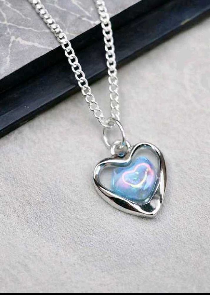 Blue Heart Pendant Necklace