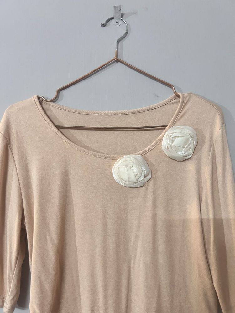 Elegant Beige Floral Top