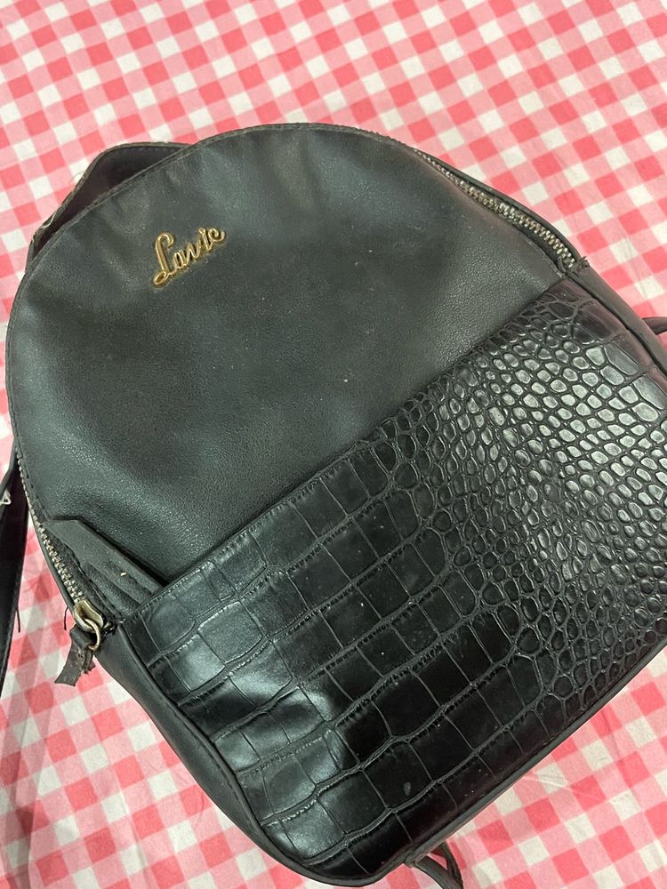 Lavie Black Croc Faux Leather Backpack