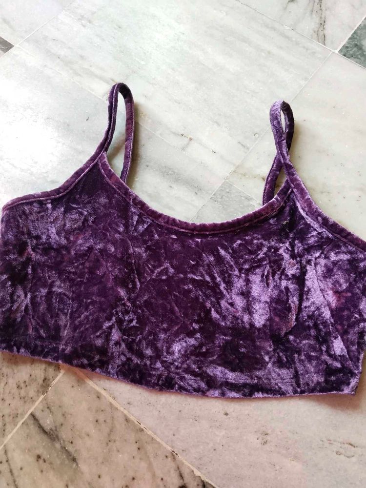 Velvet Cami Crop Top