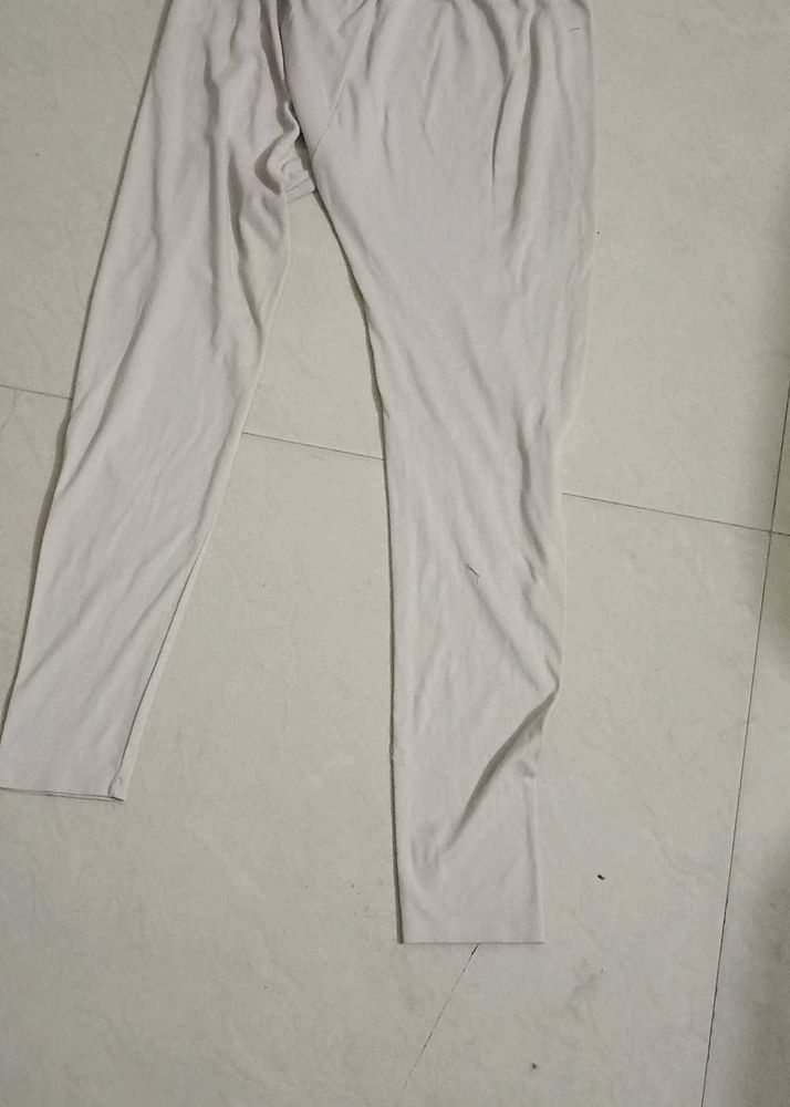 Comfortable White Ethnic Pyjamas