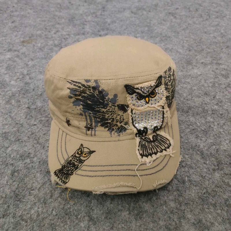 Embroidered Owl Y2K style Cadet Hat
