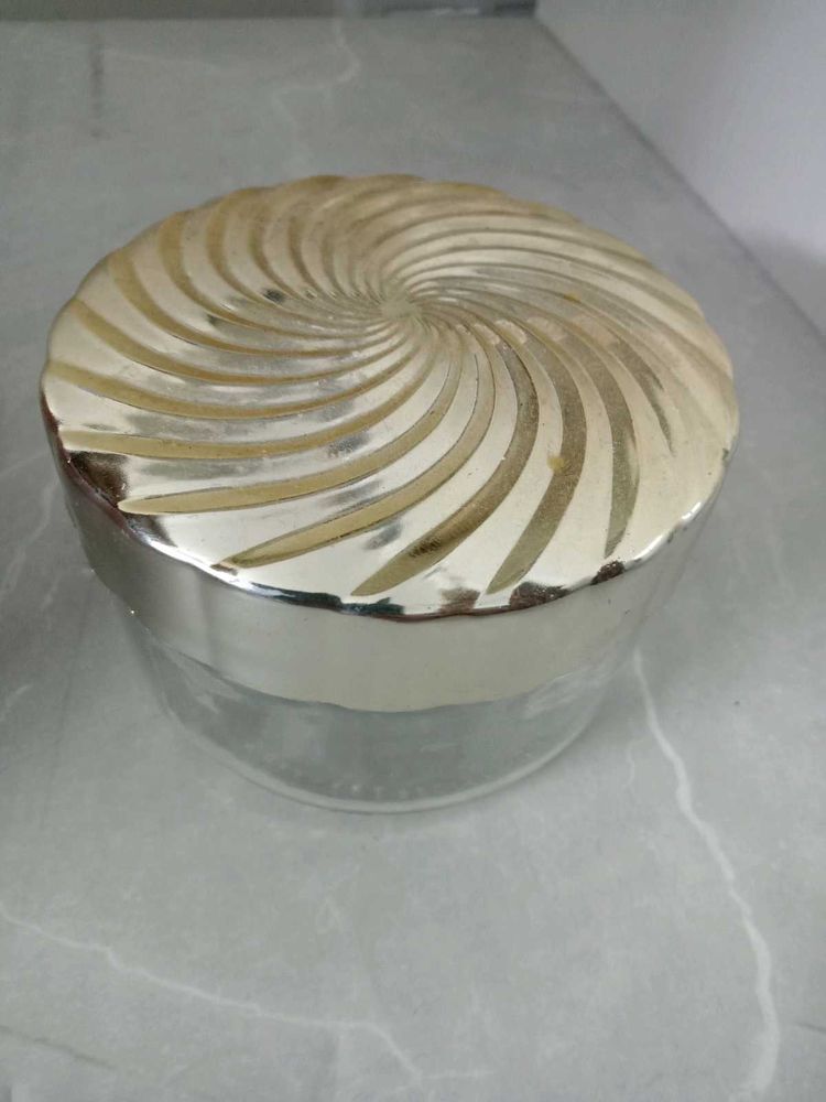 Vintage Swirl Top Glass Jar