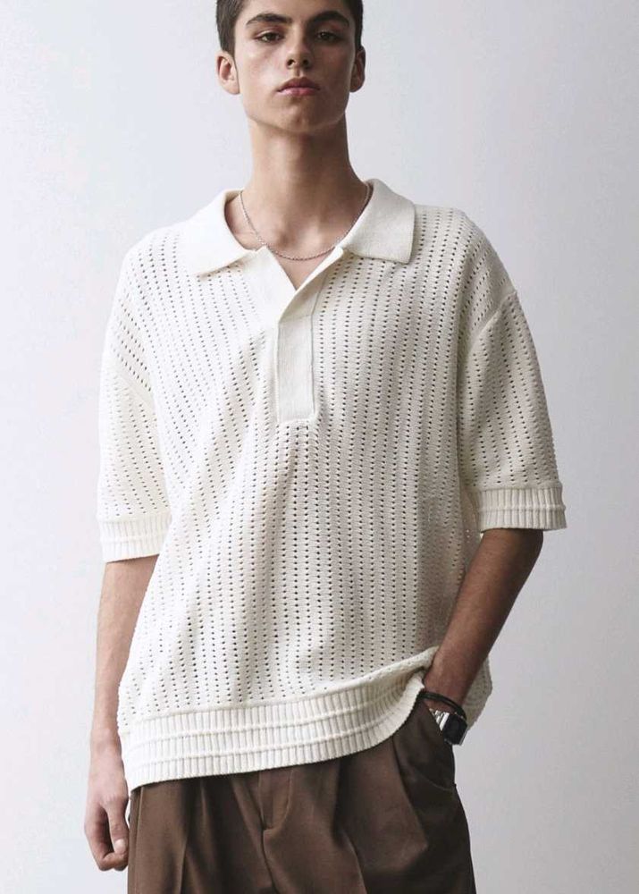 maison mined punched mesh oversized knit
