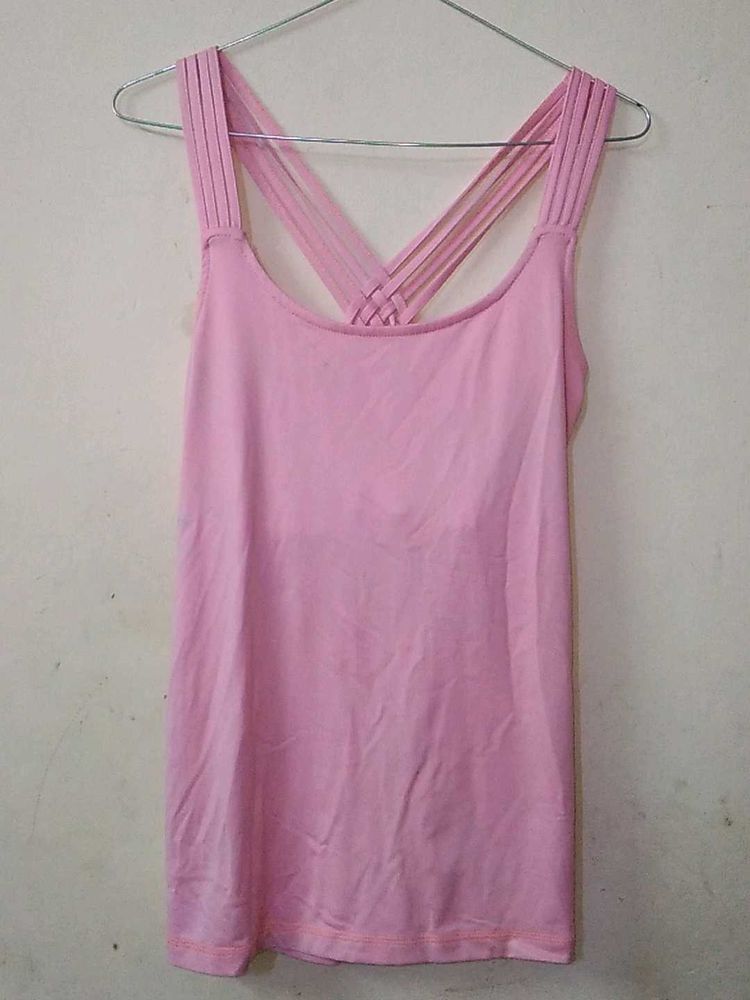 Light pink Camisole With Criss Cross Back strips