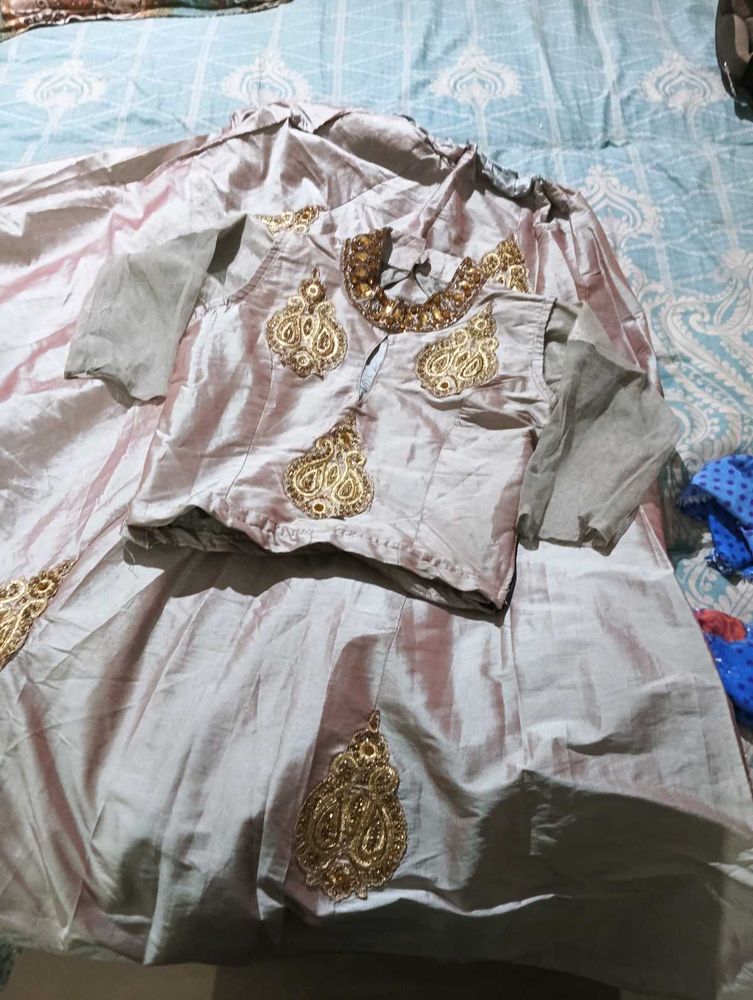 Grey Silver Lehenga