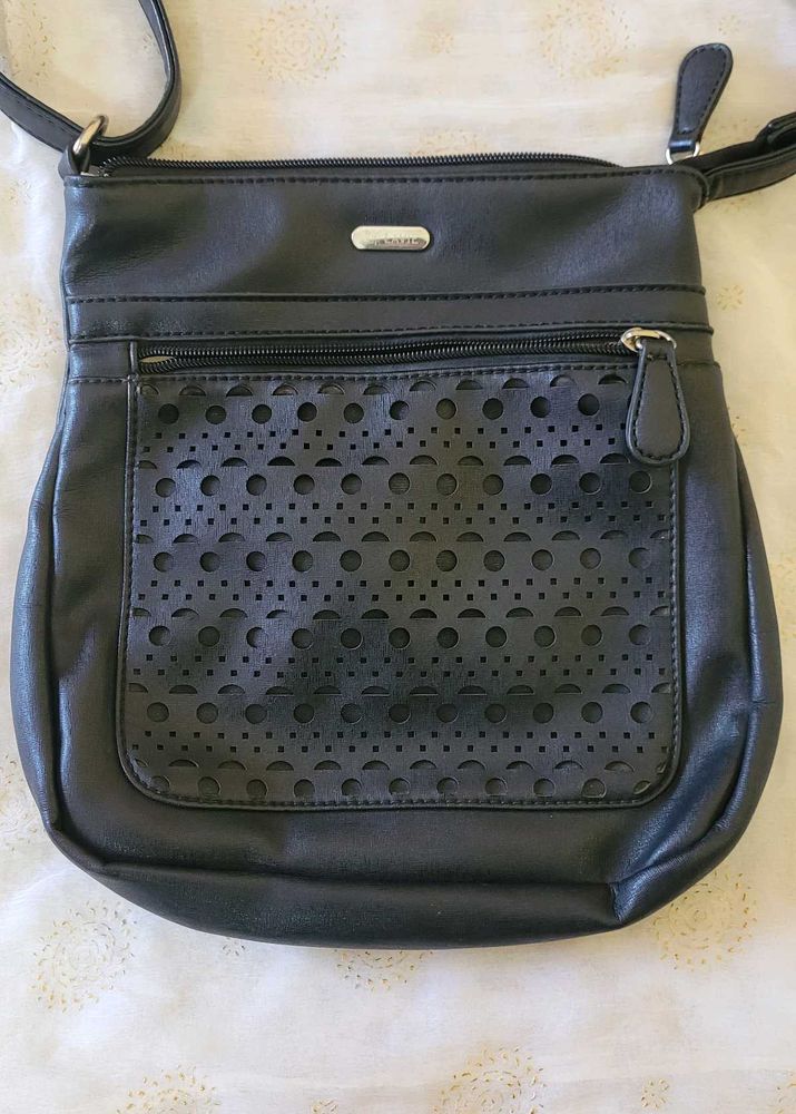 Lavie Stylish navy blue Faux Leather Crossbody Bag