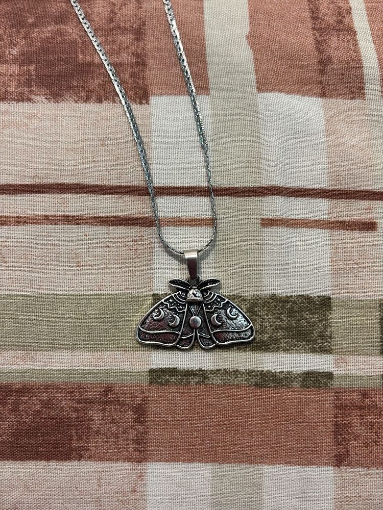 Gothic Moth Pendant Necklace