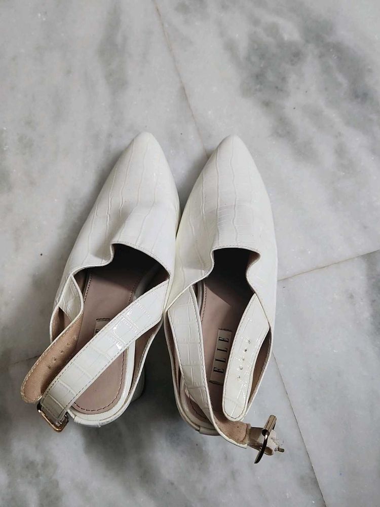 Chic White Slingback Heels