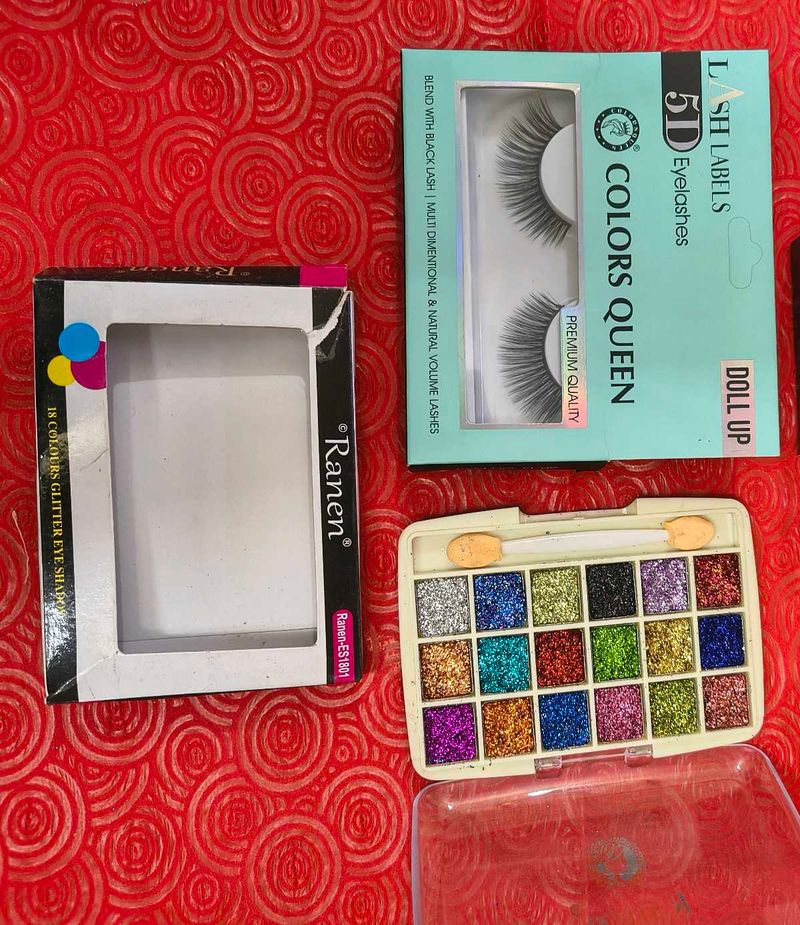 Eye makeup combo Eyeshadow, Eyelashes, Lash glue