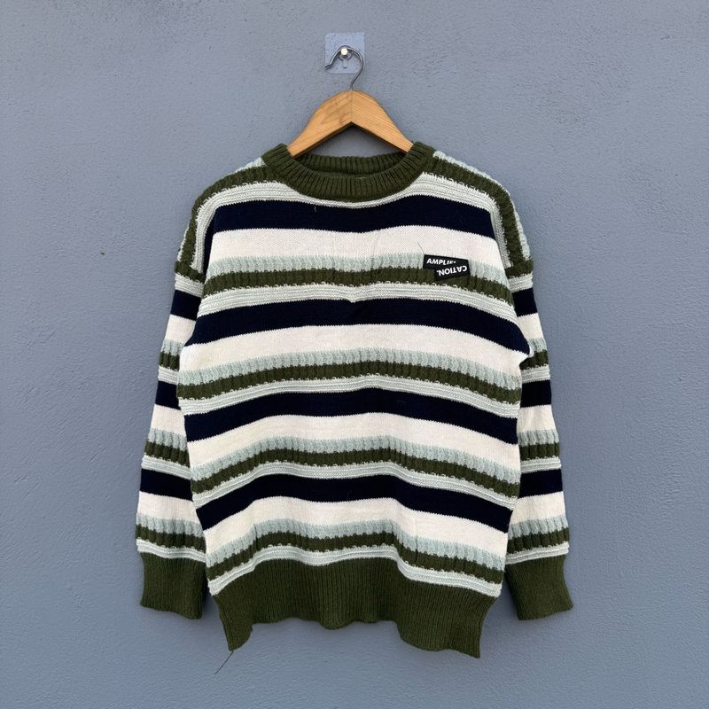 Striped Knit Pullover Sweater