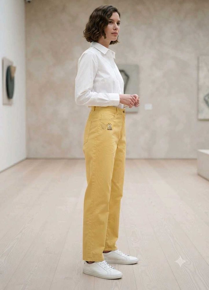 Yellow Straight Leg Pants