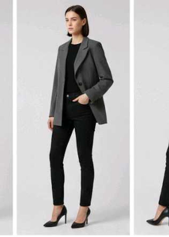 Gray Casual Blazer