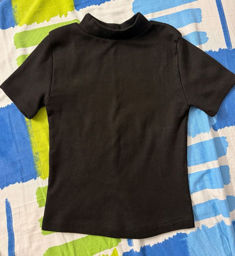 Classic Black Mock Neck Top