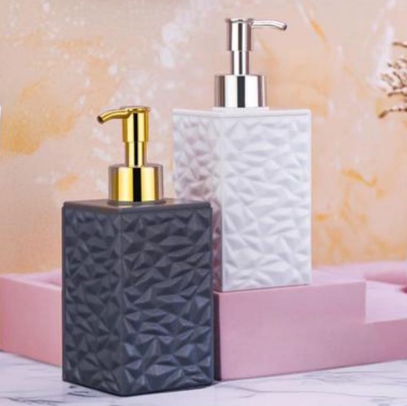 Geometric Patterned Soap Dispenser Set