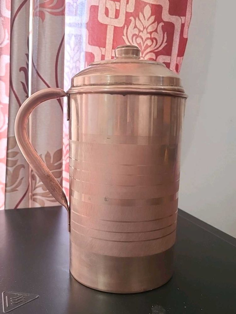 Vintage Copper Water Pitcher Jug