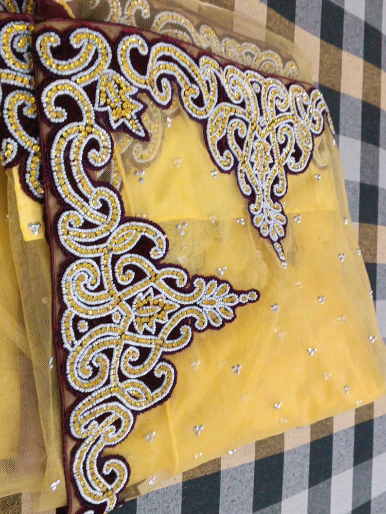 Embellished Yellow Saree