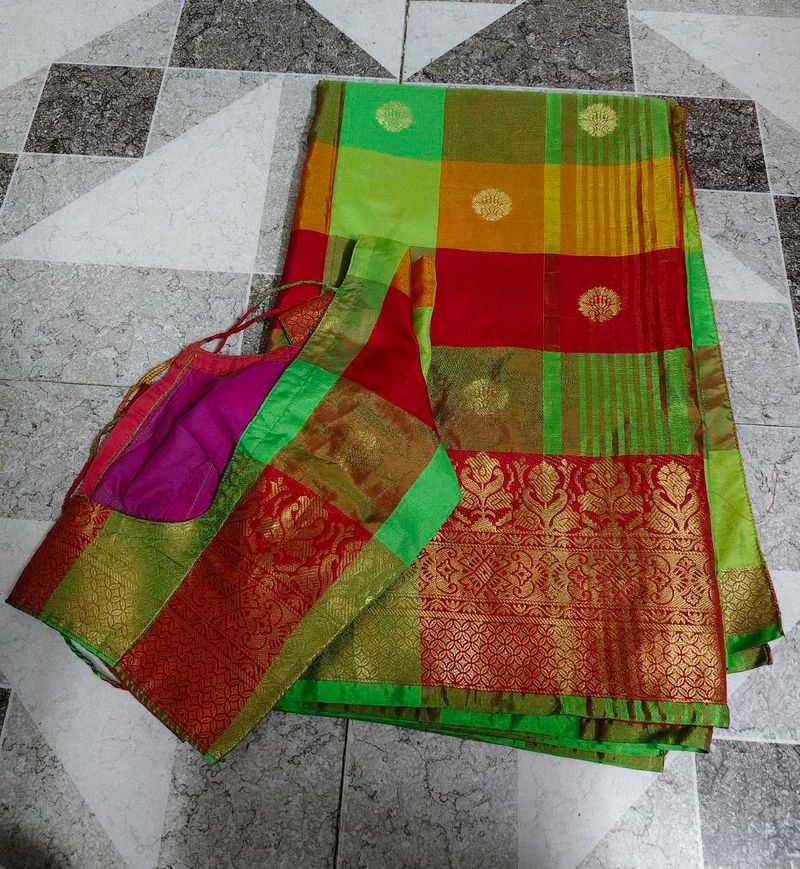 Vibrant Silk Saree with Blouse