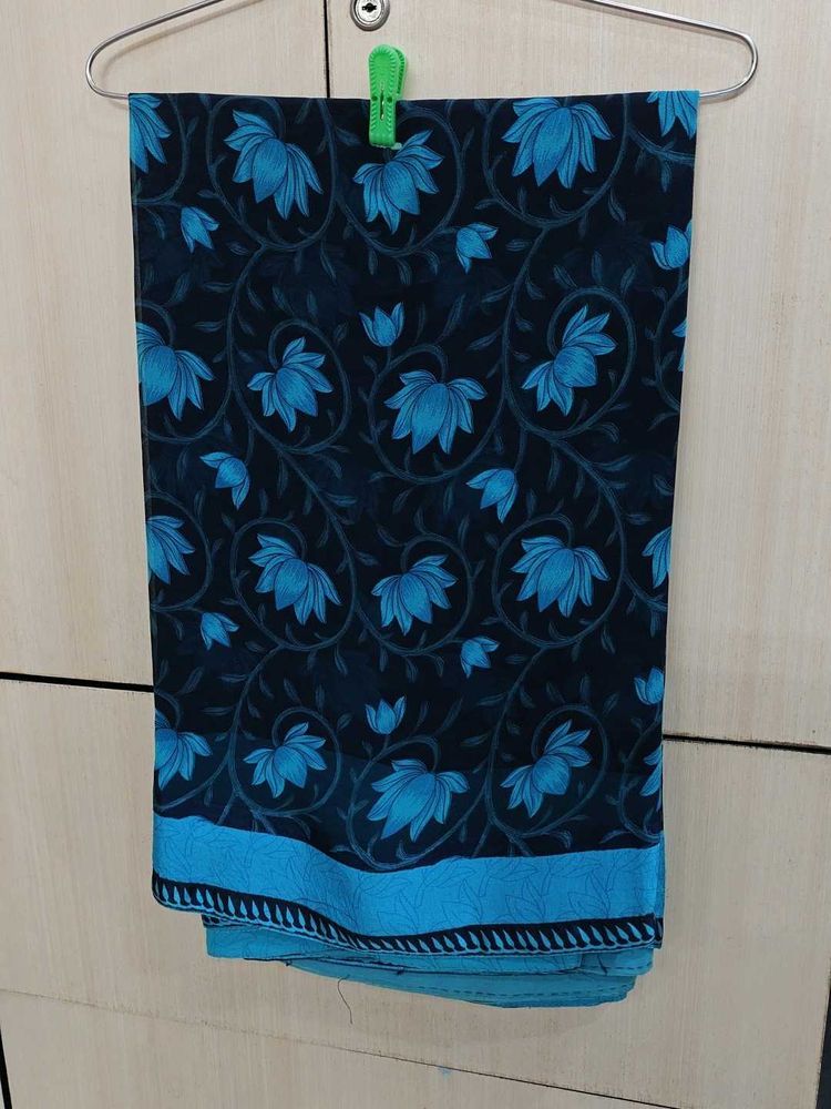 Beautiful Blue Floral Saree
