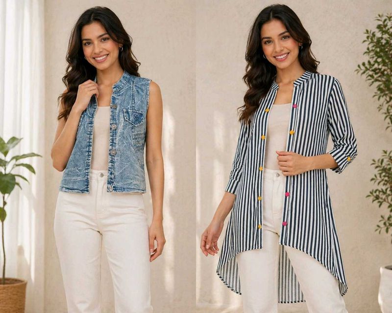 Denim jacket &amp; shrug
