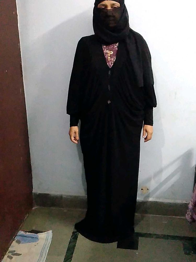 Elegant Black Abaya with Hijab