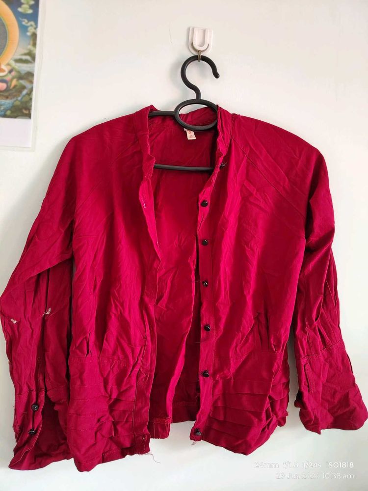 Trending Maroon stretchable shirt for Girls.