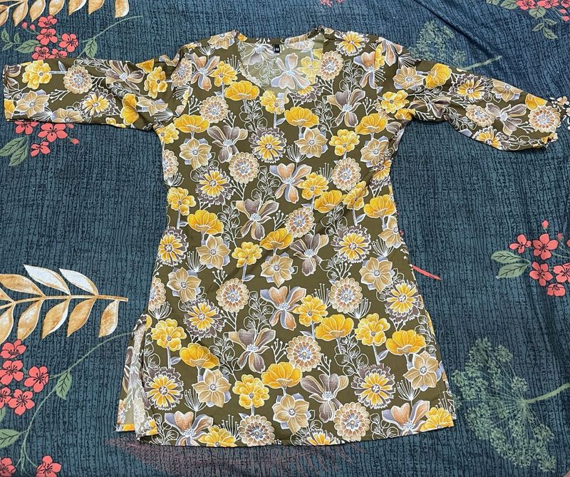 Floral Print short Kurta