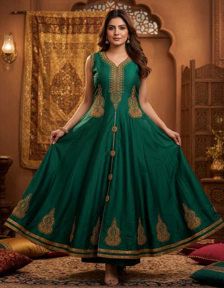 Green Party Wear Gown