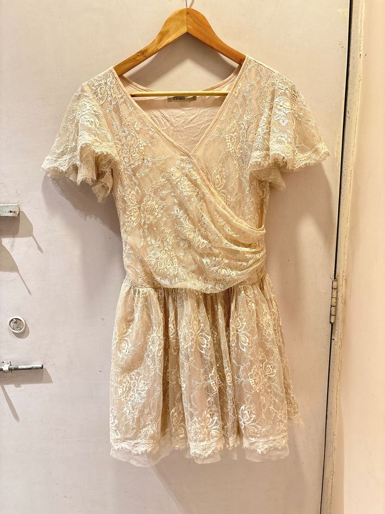 Elegant Lace Wrap Dress