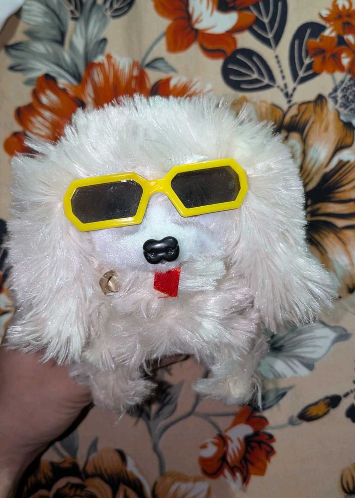 Cute Dog Plush Toy with Sunglasses