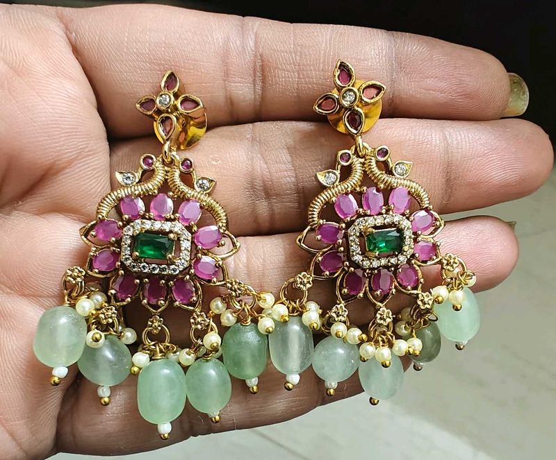 Exquisite Indian Gemstone Earrings