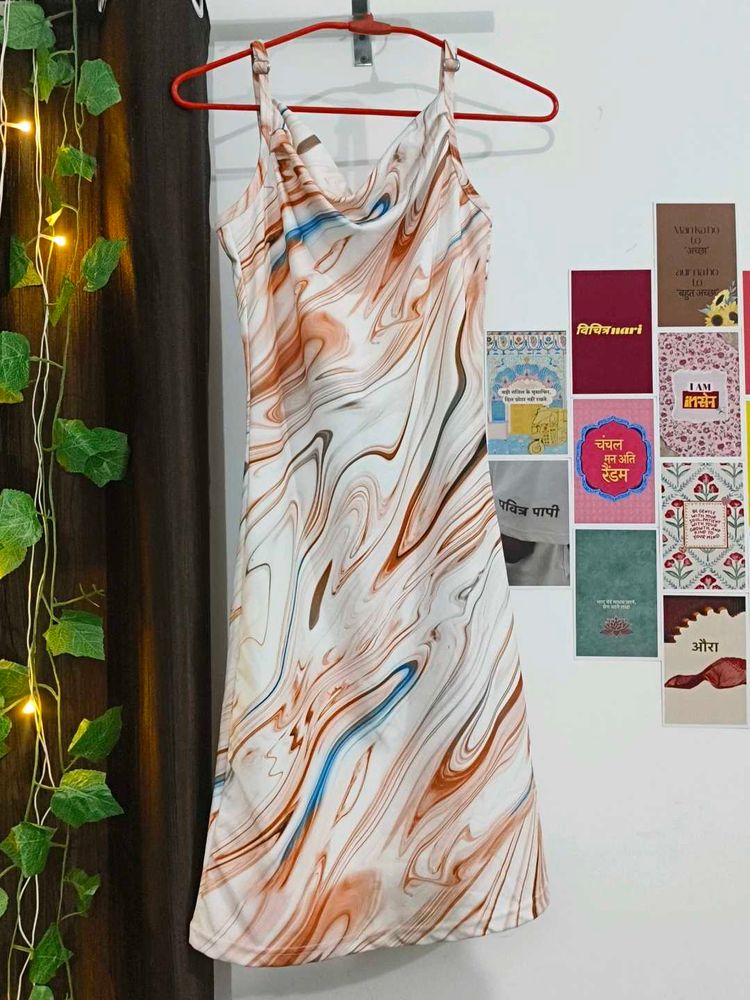 🚨PRICE DROP! Stylish Marble Print Slip Dress