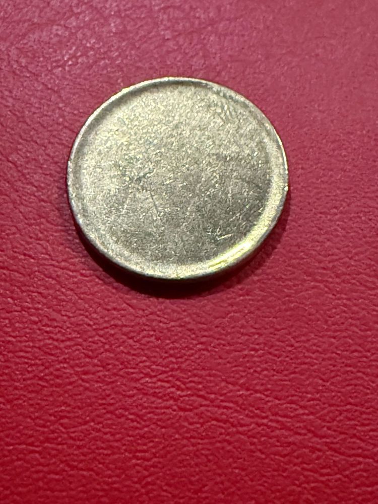 5 rs brass both side blank error coin