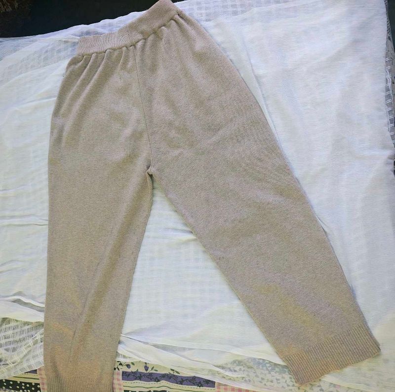Cozy Beige Knit Lounge Pants