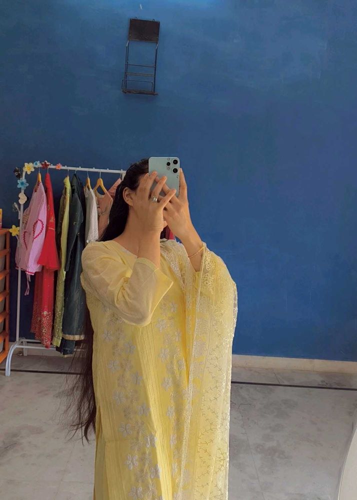 Beautiful Yellow Kurta Set with Dupatta kamiz