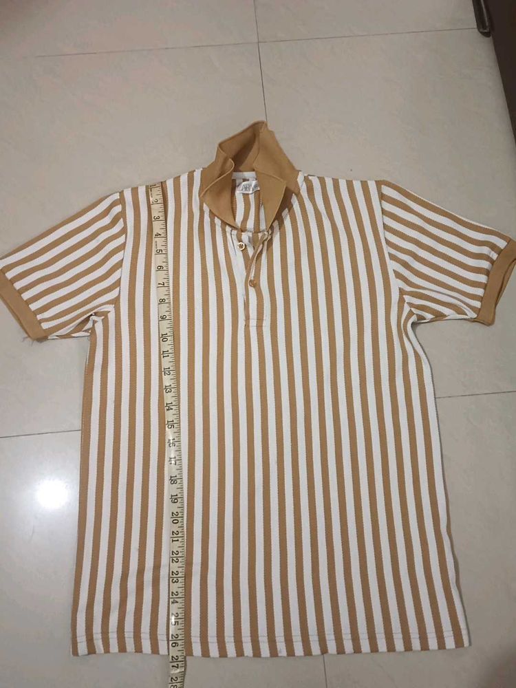 Striped Short-Sleeve Polo Shirt