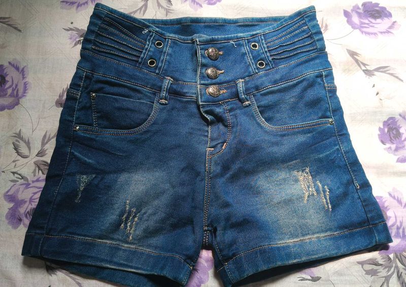 High Waisted Denim Shorts