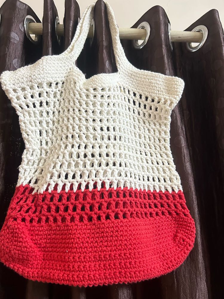Boho Crochet Tote Bag