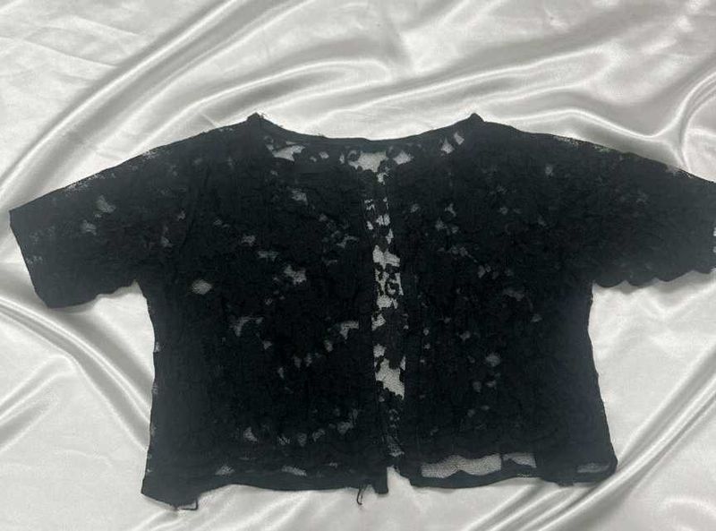 Elegant Black Lace Shrug