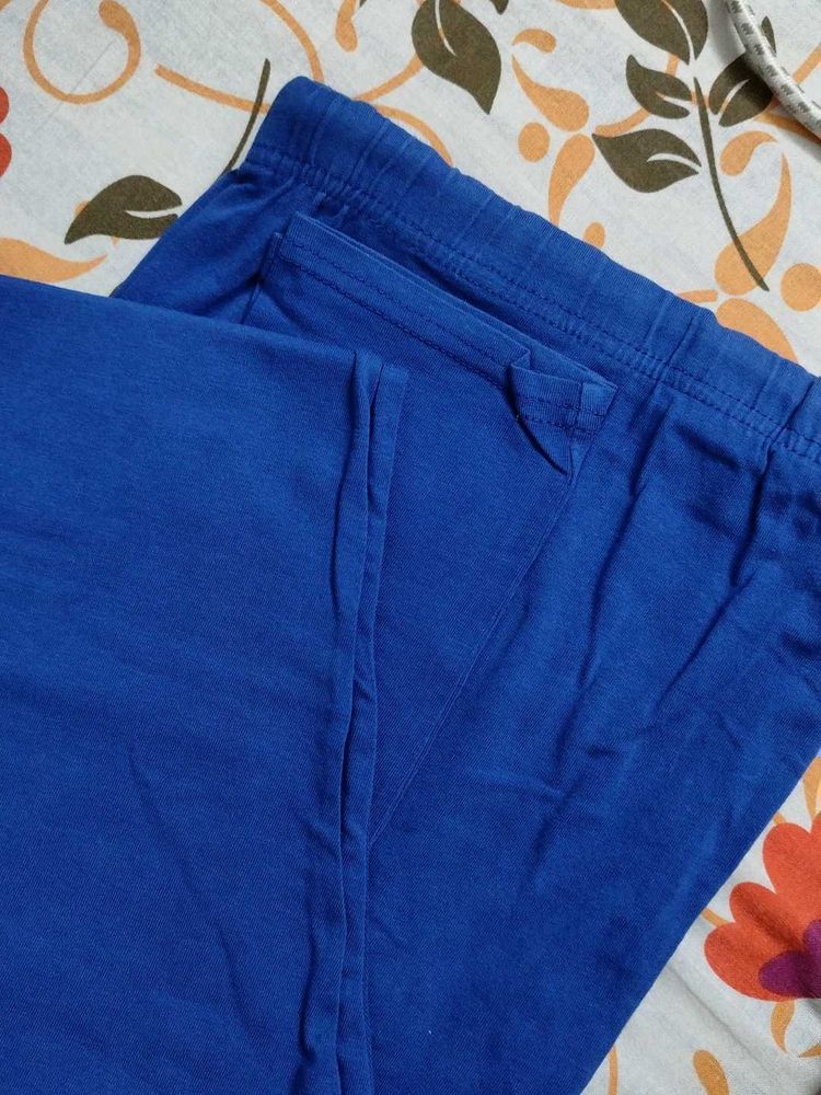 Blue Cotton Leggings