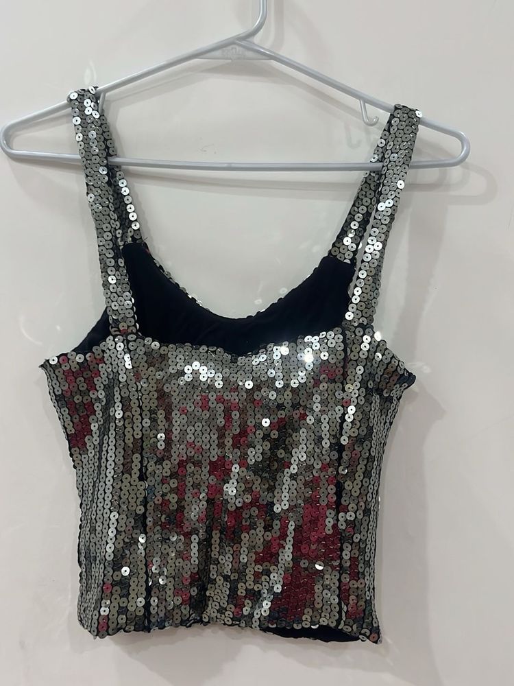 Sparkling Sequin Crop Top