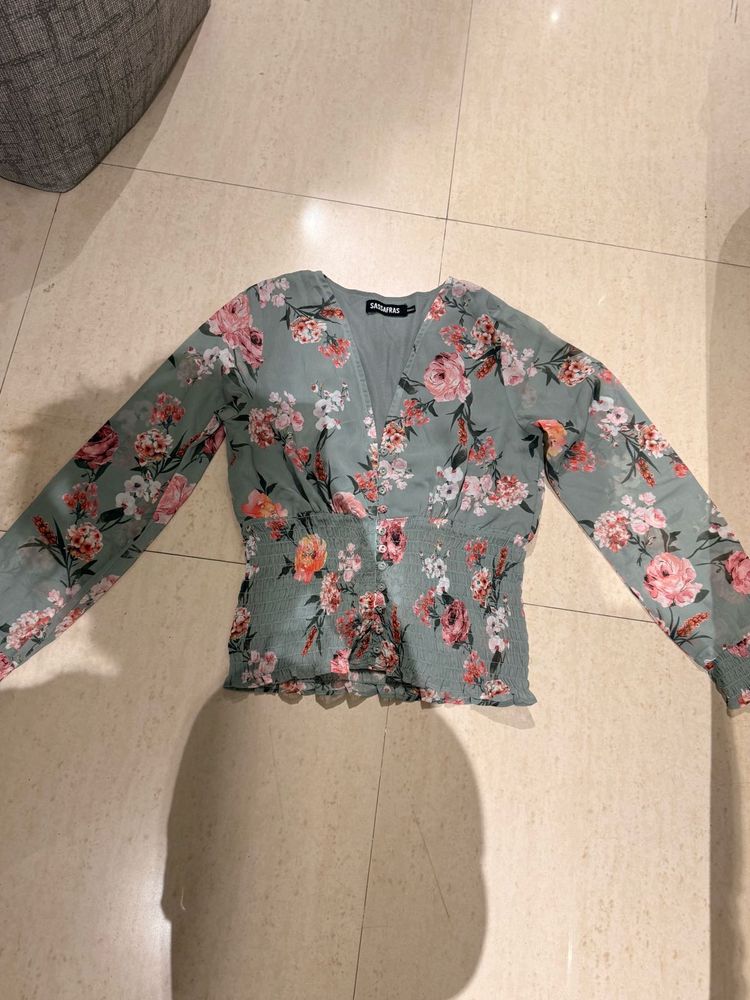 Floral Print Long Sleeve Top